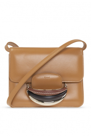 【関税&送料込】Chloe Dark Brown Leather Small Kattie Handba Kattie Small leather shoulder bag in brown - Chloe | Mytheresa